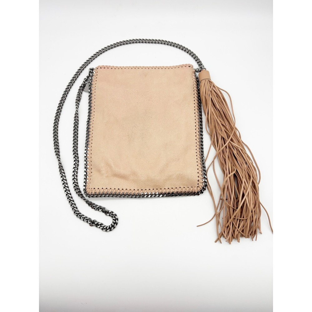 Stella McCartney Tan Fallabella Flat Tassel Crossbody Bag